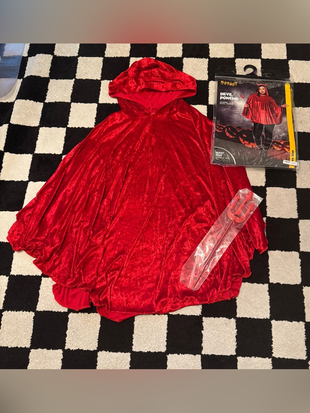 Spirit Halloween Devil Poncho Adult Plus One Size